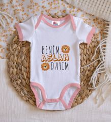 BK Kids Aslan Dayım Tasarımlı Pembe Bebek Body Zıbın-1