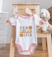 BK Kids Aslan Dayım Tasarımlı Pembe Bebek Body Zıbın-1
