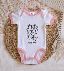 BK Kids Kişiye Özel Pembe Bebek Body Zıbın - Model 6