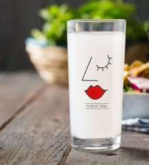 Kişiye Özel Renkli Baskılı Picasso Kadın Figür Rakı Bardağı-1