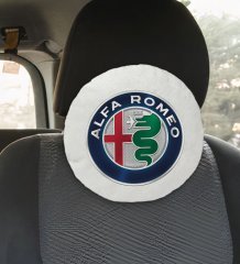 BK Gift Alfa Romeo Tasarımlı Yuvarlak Araç Koltuk Yastığı-1