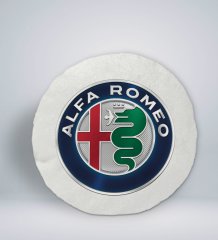 BK Gift Alfa Romeo Tasarımlı Yuvarlak Araç Koltuk Yastığı-1