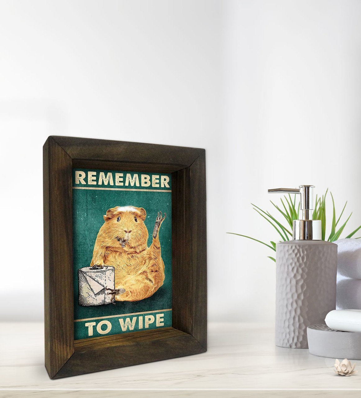 BK Gift Banyo Dekoratif Doğal Masif Ahşap Çerçeve 15x20cm-50