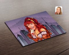 Kişiye Özel Kadın Karikatürlü Ahşap Puzzle-54