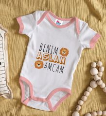 BK Kids Aslan Amcam Tasarımlı Pembe Bebek Body Zıbın-1