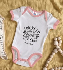 BK Kids Kişiye Özel Pembe Bebek Body Zıbın - Model 5
