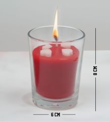 BK Gift Kişiye Özel İsimli Kırmızı Defter ve Cam Bardakta Kalp Figürlü Kokulu Mum Hediye Seti-2, Sevgiliye Hediye, Arkadaşa Hediye