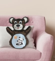 BK Gift Sevimli Pandalar Tasarımlı Kahverengi Ayıcık Yastık-4