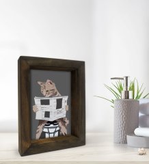 BK Gift Banyo Dekoratif Doğal Masif Ahşap Çerçeve 15x20cm-49