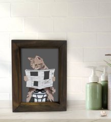 BK Gift Banyo Dekoratif Doğal Masif Ahşap Çerçeve 15x20cm-49