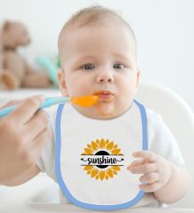 BK Kids Sunshine Tasarımlı Mavi Bebek Body Zıbın ve Mama Önlüğü Hediye Seti-1