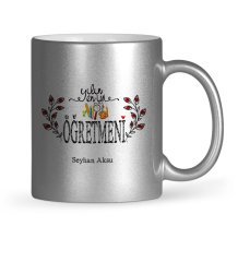 Kişiye Özel Yılın En İyi Öğretmeni Gümüş Yaldızlı Kupa Bardak - 2