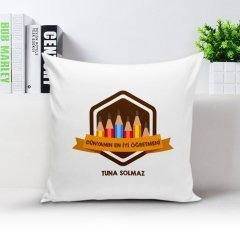 Kişiye Özel Beyaz Yastık Kılıfı (Öğretmenler Günü Temalı-17)