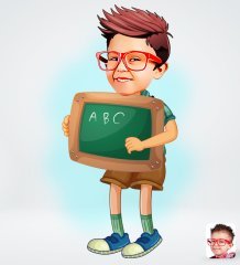 Kişiye Özel Erkek Öğrenci Tasarımlı Dijital Karikatür-2