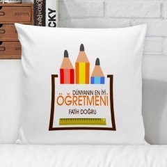 Kişiye Özel Beyaz Yastık Kılıfı (Öğretmenler Günü Temalı-16)