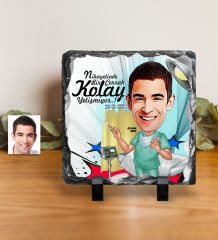 Kişiye Özel Bay Cerrah  Karikatürlü Dekoratif Doğal Taş - 1