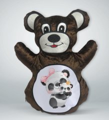 BK Gift Sevimli Pandalar Tasarımlı Kahverengi Ayıcık Yastık-2