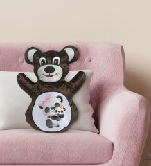 BK Gift Sevimli Pandalar Tasarımlı Kahverengi Ayıcık Yastık-2