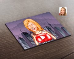 Kişiye Özel Kadın Youtuber Karikatürlü Ahşap Puzzle-1