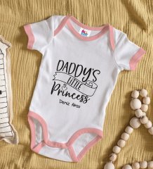 BK Kids Kişiye Özel Pembe Bebek Body Zıbın - Model 2