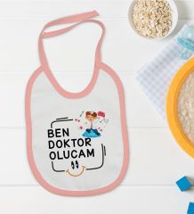 BK Kids Doktor Olucam Tasarımlı Pembe Bebek Mama Önlüğü-1