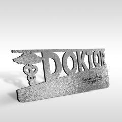 Kişiye Özel Mesleki Doktor Ahşap Masa İsimliği (Model E21)