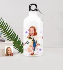 Kişiye Özel Bayan Karikatürlü Metal Suluk (500 ml.) - 13