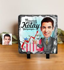 Kişiye Özel Bay CEO Karikatürlü Dekoratif Doğal Taş - 1