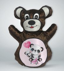 BK Gift Sevimli Pandalar Tasarımlı Kahverengi Ayıcık Yastık-1
