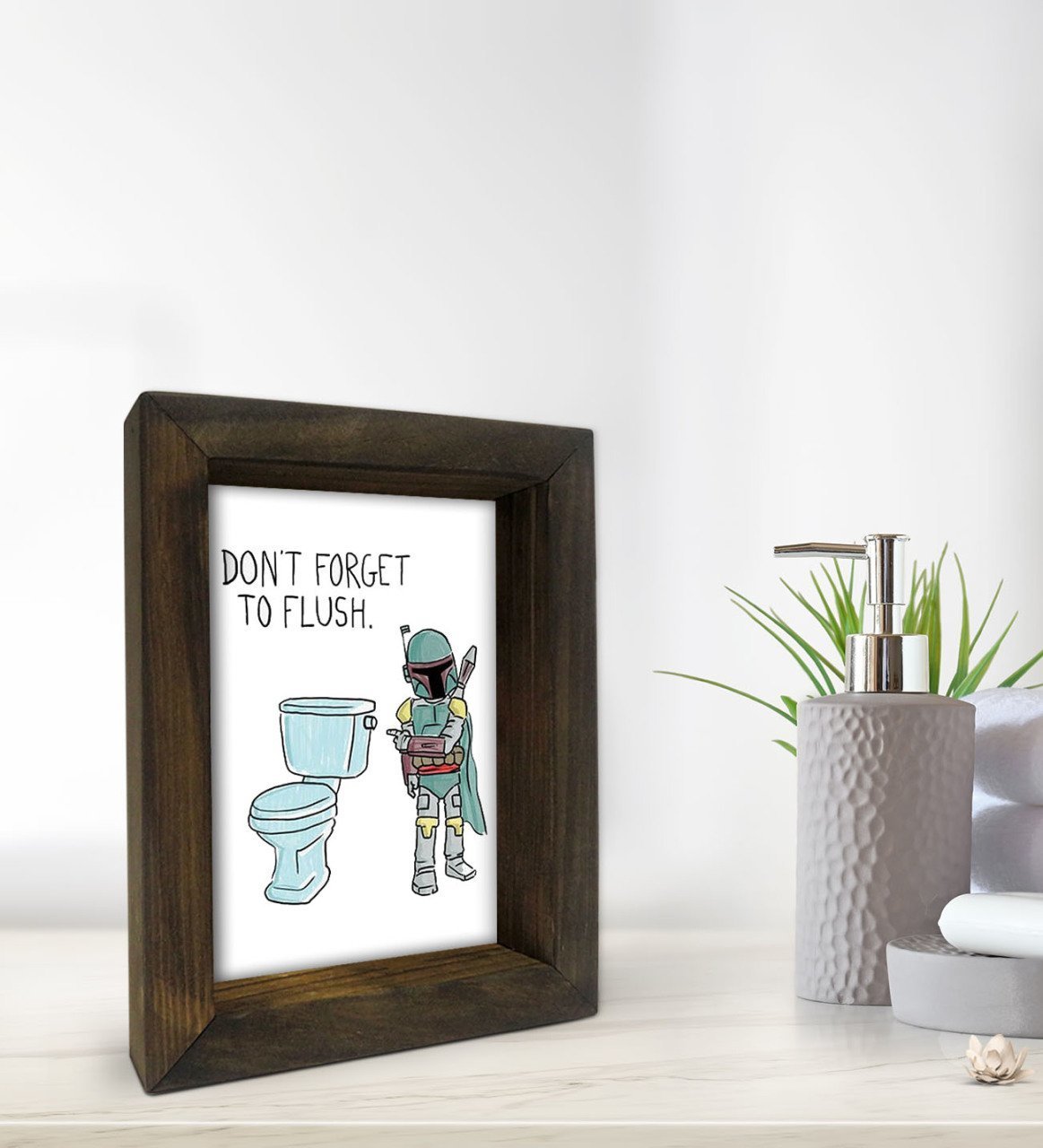 BK Gift Banyo Dekoratif Doğal Masif Ahşap Çerçeve 15x20cm-46