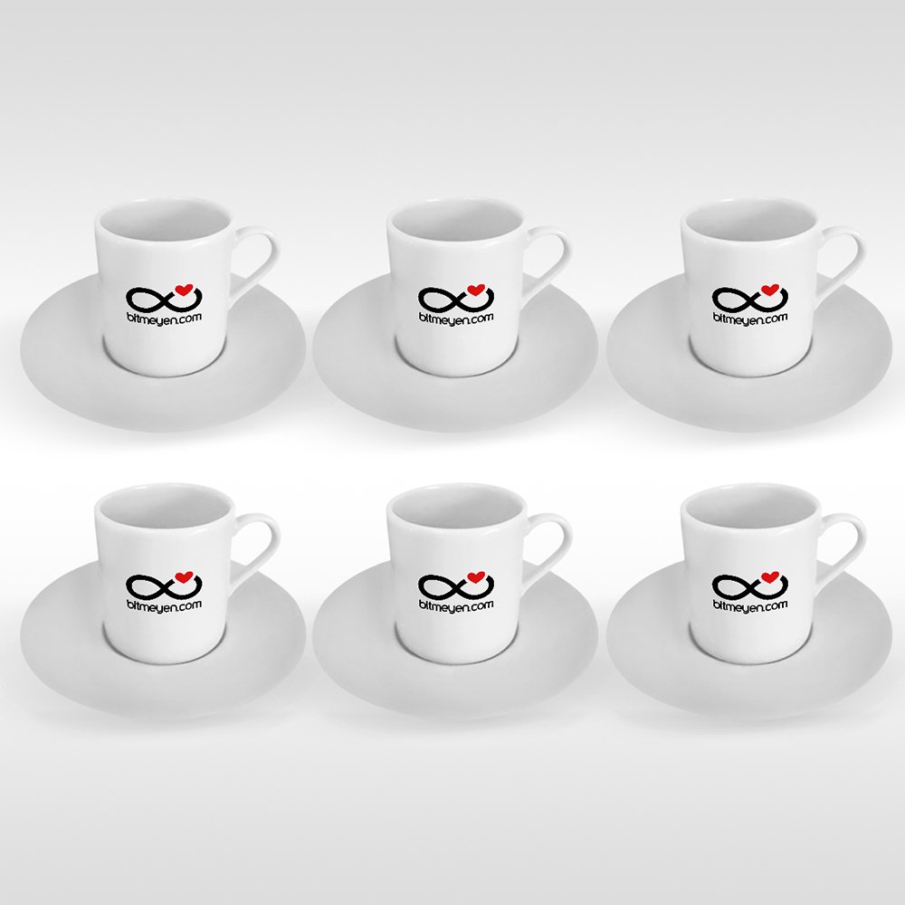 Firmalara Özel Logolu 6'lı Türk Kahvesi Fincanı Takımı