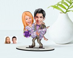 Kişiye Özel Sevgili Karikatürlü Ahşap Biblo Model-56