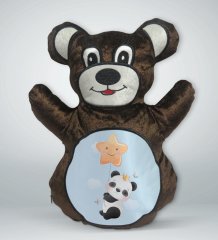 BK Gift Sevimli Panda Tasarımlı Kahverengi Ayıcık Yastık-7