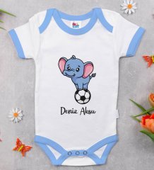 BK Kids Kişiye Özel Mavi Bebek Body Zıbın - Model 201