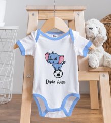 BK Kids Kişiye Özel Mavi Bebek Body Zıbın - Model 201