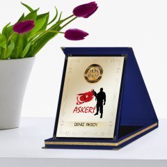 Kişiye Özel Yılın En İyi Askeri Lacivert Plaket Ödülü