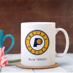 Kişiye Özel NBA Indiana Pacers Beyaz Kupa Bardak