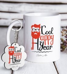 Kişiye Özel Noel Baba Beyaz Kupa ve Anahtarlık Hediye Seti-3