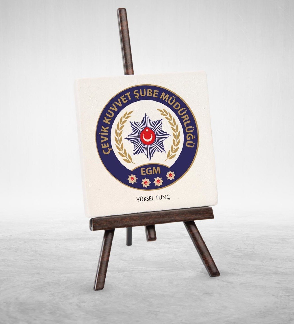 Kişiye Özel Mesleki Polis Çevik Kuvvet  Şovaleli Doğal Taş - 2