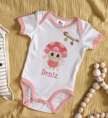 BK Kids Kişiye Özel İsimli Pembe Bebek Body Zıbın ve Kız Bebek İğnesi Hediye Seti-10