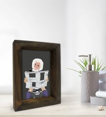 BK Gift Banyo Dekoratif Doğal Masif Ahşap Çerçeve 15x20cm-44