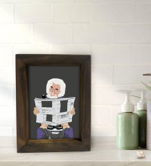 BK Gift Banyo Dekoratif Doğal Masif Ahşap Çerçeve 15x20cm-44