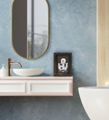 BK Gift Banyo Dekoratif Doğal Masif Ahşap Çerçeve 15x20cm-44