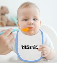 BK Kids Bezdum Tasarımlı Mavi Bebek Body Zıbın ve Mama Önlüğü Hediye Seti-2