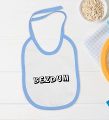 BK Kids Bezdum Tasarımlı Mavi Bebek Body Zıbın ve Mama Önlüğü Hediye Seti-2