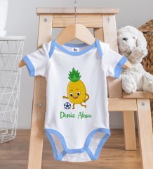 BK Kids Kişiye Özel Mavi Bebek Body Zıbın - Model 200