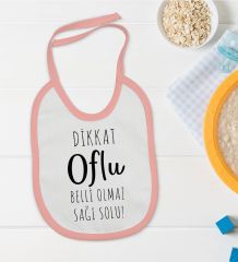 BK Kids Dikkat Oflu Tasarımlı Pembe Bebek Mama Önlüğü-1