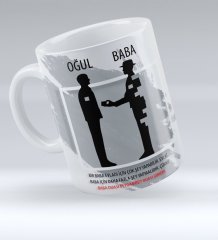 Oğul Baba Beyaz Kupa Bardak