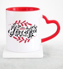 Kişiye Özel Seni Seviyorum Kırmızı Kalpli Kupa Bardak - 5