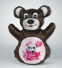 BK Gift Sevimli Panda Tasarımlı Kahverengi Ayıcık Yastık-5